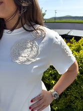 The Sandy - Floral Crochet Detail T-Shirt